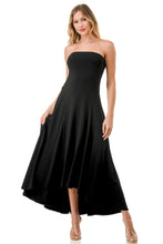 Load image into Gallery viewer, 4295-HI-LOW FLARE DRESS-BLACK
