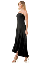 Load image into Gallery viewer, 4295-HI-LOW FLARE DRESS-BLACK
