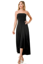 Load image into Gallery viewer, 4295-HI-LOW FLARE DRESS-BLACK
