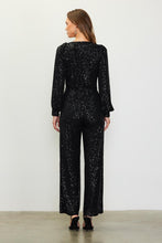 Load image into Gallery viewer, 4750-LONG SLEEVE V NECK SEQUIN JUMPSUIT
