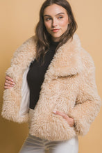 Load image into Gallery viewer, 4791-Mid Waist Faux Fur Coat-KHAKI
