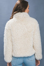 Load image into Gallery viewer, 4790-Mid Waist Faux Fur Coat-IVORY
