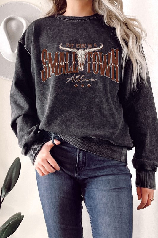 3679-SMALL TOWN ALDEAN MINERAL TERRY SWEATSHIRTS