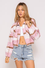 Load image into Gallery viewer, 4637-Fall vibes plaid print jacket-PINK
