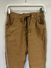 Load image into Gallery viewer, 4513-RHINESTONE SIDE STRIPE CRINKLE JOGGER-TOBACCO
