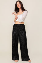 Load image into Gallery viewer, 3893-Sparkly high waisted wide leg pants
