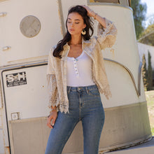 Load image into Gallery viewer, 5886-Intricate Crochet Lace Bell Sleeve Western Jacket
