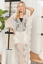 Load image into Gallery viewer, 5960-Sheer Lace Maxi Cove Up-Beige
