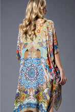 Load image into Gallery viewer, 6497-Gold Blue Mandala Viscose Kimono
