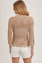 Load image into Gallery viewer, 6355- Crochet Knit Pullover Top with No Lining-TAUPE
