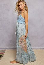 Load image into Gallery viewer, 5805- POL V-Neck Crochet Top Mirror Embroidery Tassel Viscose Dress
