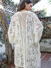 Load image into Gallery viewer, 4072-Floral Lace Textured Kimono-IVORY
