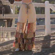 Load image into Gallery viewer, 5889-Boho Ruffled Tiered Wide Leg Knit &amp; Print Pants
