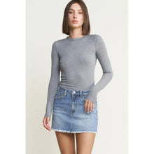 Load image into Gallery viewer, 5876- MICA-Denim Mini Skirt with Raw Hem
