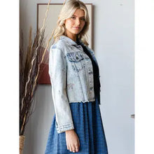 Load image into Gallery viewer, 6119- Butterfly Rhinestone Denim Jacket
