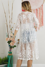 Load image into Gallery viewer, 4149-Lace Crochet Kimono-White
