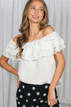 Load image into Gallery viewer, 6005-Off-The-Shoulder Layered Ruffle TOP-WHITE
