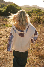 Load image into Gallery viewer, 5346-Hooded Stripe Crochet Detailed Sweater-CREAM
