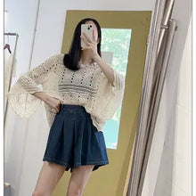 Load image into Gallery viewer, 6184- Summer Top Crochet Knit Bell Sleeve-natural
