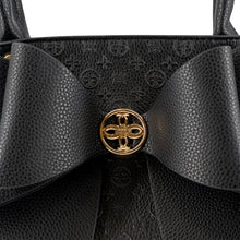 Load image into Gallery viewer, 6538- Cross Large Bow Vegan Leather Satchel Handbag-BLACK
