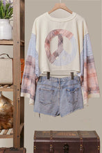 Load image into Gallery viewer, 5348-Peace Sign Patchwork Top
