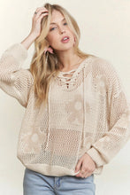 Load image into Gallery viewer, 5976-Hoodie Print Long Sleeves Sweater -OATMEAL
