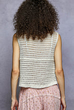 Load image into Gallery viewer, 5962- POL-V Neck Sleeveless Floral Embroidered Crochet Vest Top-PINK
