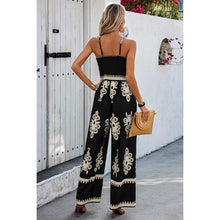 Load image into Gallery viewer, 4351-Off Shoulder Ruched Printed High Waist Jumpsuit
