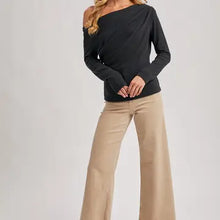 Load image into Gallery viewer, 6410- One Off Shoulder Knit Top-ASH
