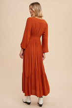 Load image into Gallery viewer, 3813-LACE INSET MAXI DRESS-CAMEL
