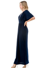 Load image into Gallery viewer, 5435-Flutter Sleeve Maxi Dress-NAVY
