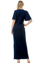 Load image into Gallery viewer, 5435-Flutter Sleeve Maxi Dress-NAVY
