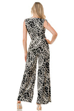 Load image into Gallery viewer, 4499-SURPLICE FRONT WAIST TIE JUMPSUIT-BLK/WHITE
