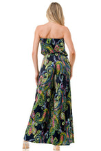 Load image into Gallery viewer, 4397-WIDE LEG JUMPSUIT W/ RING BELT-NAVY PAISLEY
