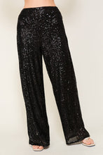 Load image into Gallery viewer, 3893-Sparkly high waisted wide leg pants
