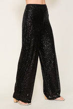 Load image into Gallery viewer, 3893-Sparkly high waisted wide leg pants
