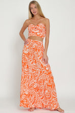 Load image into Gallery viewer, 3992-TUBE SMOCKED TOP &amp; HIGH WAISTED MAXI SKIRT SET
