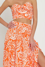 Load image into Gallery viewer, 3992-TUBE SMOCKED TOP &amp; HIGH WAISTED MAXI SKIRT SET
