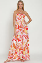 Load image into Gallery viewer, 3991-TUBE SMOCKED MAXI DRESS-PNK/TANGERINE
