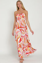 Load image into Gallery viewer, 3991-TUBE SMOCKED MAXI DRESS-PNK/TANGERINE
