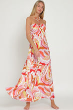 Load image into Gallery viewer, 3991-TUBE SMOCKED MAXI DRESS-PNK/TANGERINE
