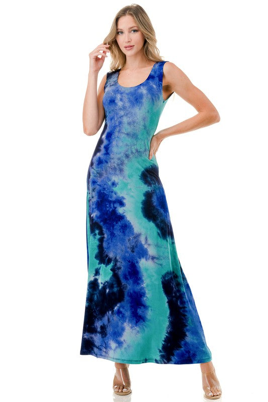 4291-CRISS-CROSS BACK TIE DYE DRESS