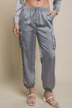 Load image into Gallery viewer, 5620-Satin Full-length Pants With Elastic Waist-GREY
