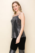 Load image into Gallery viewer, 5693-SEQUIN CAMI TOP WITH THIN STRAPS
