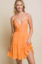 Load image into Gallery viewer, 4422-Laced Paneled Tie Back Dress-TANGERINE
