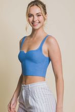 Load image into Gallery viewer, 5155-Knit Crop Sweater Top-BLUE
