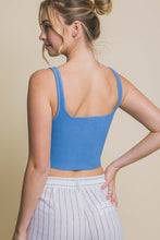 Load image into Gallery viewer, 5155-Knit Crop Sweater Top-BLUE
