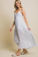 Load image into Gallery viewer, 4401-Lace Top Open Back Maxi Dress-WHITE
