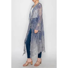 Load image into Gallery viewer, 6319- Lightweight Lace Ruffle Duster w/ Sparkles -DENIM

