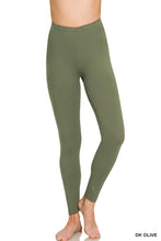 Load image into Gallery viewer, 6511- Premium Cotton Full Length Leggings-DK OLIVE
